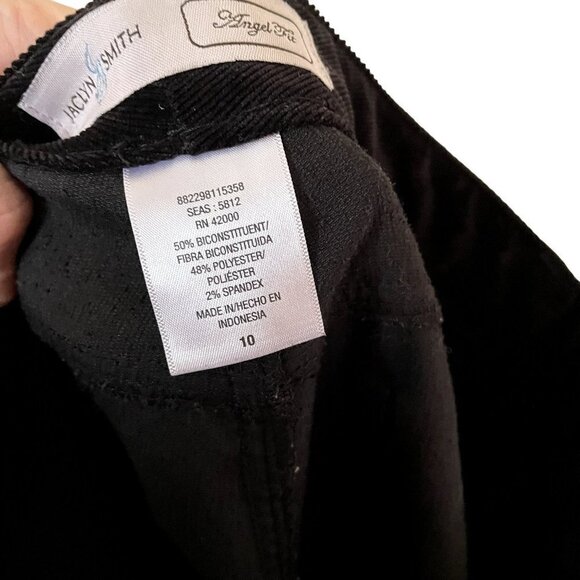 Jaclyn Smith angel fit black trousers comfortable corduroy style pants - Picture 6 of 6
